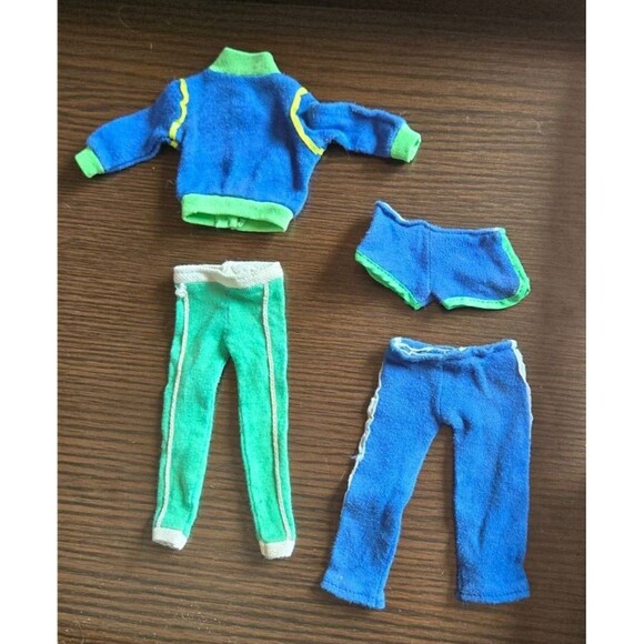 Vintage 1980s Barbie Ken? Clone Mod? Fashion Doll Clothes 4pc Lot Sweats Workout - Picture 10 of 16